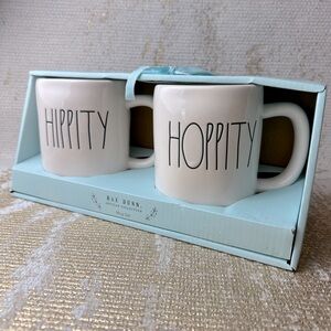 RAE DUNN Matching Easter Mugs ‘Hippity Hoppity’ Set NIB | 19.5 oz. Coffee Tea